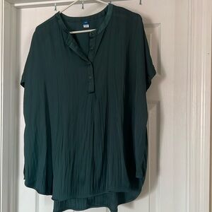 Old Navy polyester dark green blouse